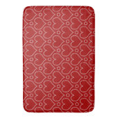 Hartjes en stippenpatroon in rood en wit badmat (Voorkant Verticaal)