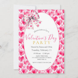 Hartjes en Strik Valentijnsdag Feest Uitnodiging