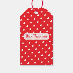 Hartjes Fijne Valentijnsdag Modern Liefdespatroon Cadeaulabel