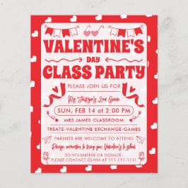 Hartjes Fijne Valentijnsdag Modern Liefdespatroon Flyer