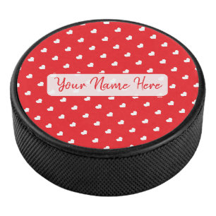 Hartjes Fijne Valentijnsdag Modern Liefdespatroon Hockey Puck