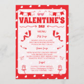 Hartjes Fijne Valentijnsdag Modern Liefdespatroon Menu (Voorkant)