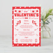 Hartjes Fijne Valentijnsdag Modern Liefdespatroon Menu (Staand voorkant)