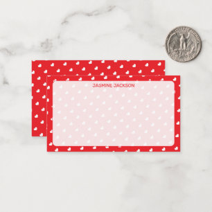 Hartjes Fijne Valentijnsdag Modern Liefdespatroon Notitiekaartje