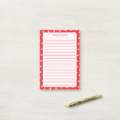 Hartjes Fijne Valentijnsdag Modern Liefdespatroon Post-it® Notes (Op bureau)