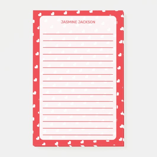 Hartjes Fijne Valentijnsdag Modern Liefdespatroon Post-it® Notes (Voorkant)