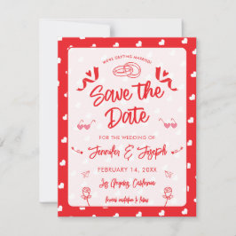 Hartjes Fijne Valentijnsdag Modern Liefdespatroon Save The Date