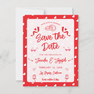 Hartjes Fijne Valentijnsdag Modern Liefdespatroon Save The Date