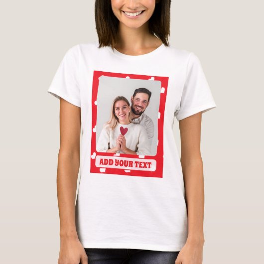 Hartjes Fijne Valentijnsdag Modern Liefdespatroon T-shirt (Voorkant)