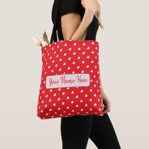 Hartjes Fijne Valentijnsdag Modern Liefdespatroon Tote Bag