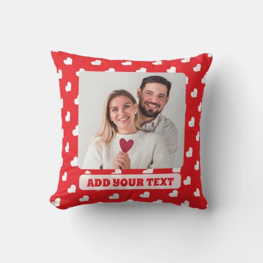 Hartjes Fijne Valentijnsdag Modern Love Patroon Kussen (Voorkant)