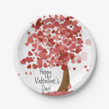 Hartjes Fijne Valentijnsdag Papieren Feestborden