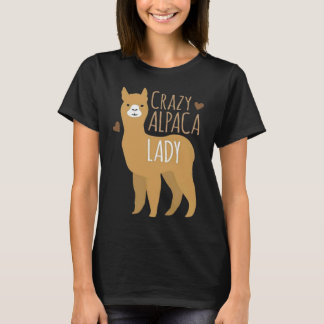 Hartjes Gek Alpaca Lady Grappig Leuk Dier Liefhebb T-shirt
