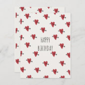 Hartjes Gelukkige Verjaardag Feestdagenkaart (Voorkant / Achterkant)