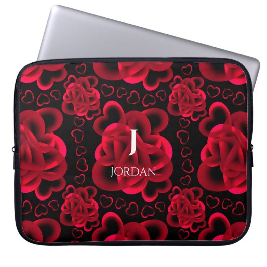 Hartjes genoeg patroon laptop sleeve (Voorkant)