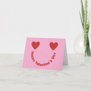Hartjes Glimlach Gelukkig Valentijnsdag Bericht Bedankkaart