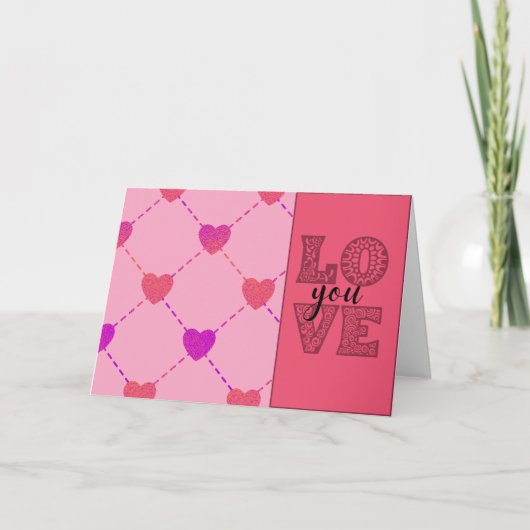 Hartjes houden van jou valentijnsdag feestdagen kaart (Voorkant)