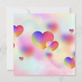 Hartjes in het rood en roze feestdagenkaart