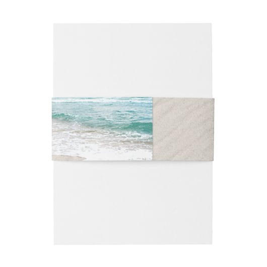 Hartjes in het zand met namen uitnodigingen wikkel (Achterkant Voorbeeld)