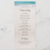 Hartjes in het zand strand bruiloftsprogramma programmakaart (Achterkant)