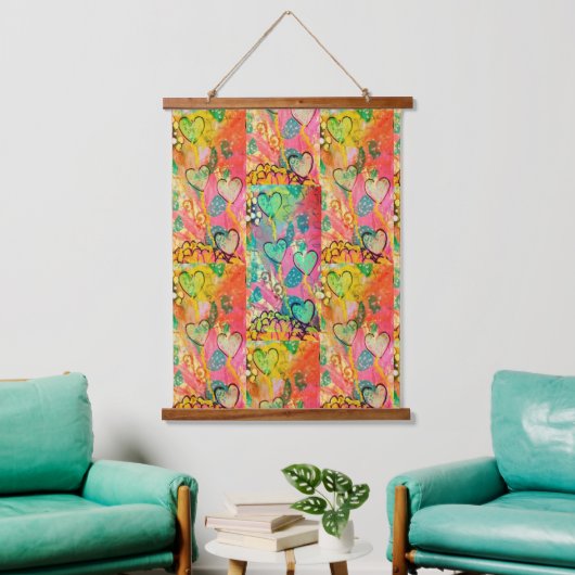 Hartjes in overvloed hangend wandkleed (Woonkamer)