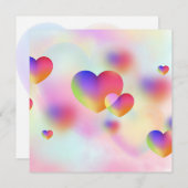 Hartjes in rood en roze feestdagenkaart (Voorkant / Achterkant)