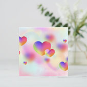 Hartjes in rood en roze feestdagenkaart (Staand voorkant)