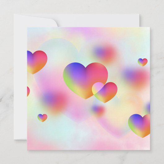 Hartjes in rood en roze feestdagenkaart (Voorkant)