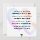 Hartjes in rood en roze feestdagenkaart (Achterkant)