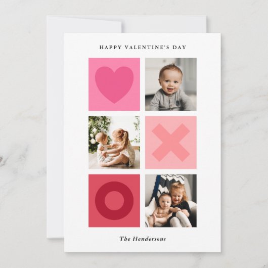 Hartjes, knuffels en kusjes foto Valentijnsdag Feestdagenkaart (Voorkant)