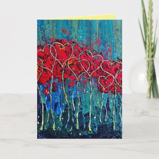 hartjes liefde wenskaart kaart (Voorkant)
