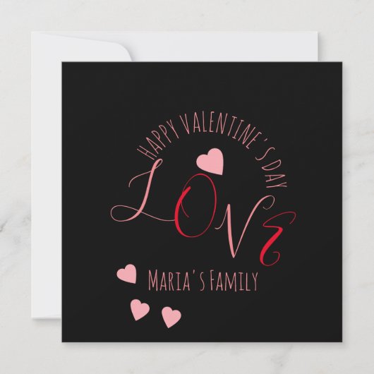 Hartjes Liever Valentijnsdag Roze Rode Script Hart Kaart (Voorkant)
