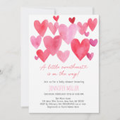 Hartjes Little Sweetheart Baby Shower Kaart (Voorkant)