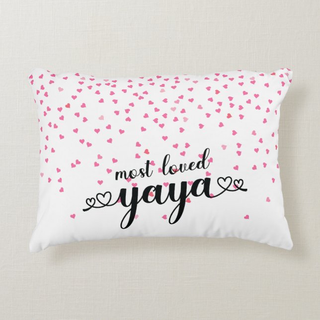 Hartjes Loved YaYa het meest Accent Kussen (Voorkant)
