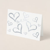 Hartjes met glans voor Valentijn Folie Kaarten (Voorkant)