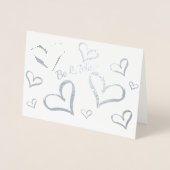 Hartjes met glans voor Valentijn Folie Kaarten (Voorkant)