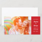 Hartjes met regenboog strooideeltjes Foto Save The Save The Date (Voorkant / Achterkant)