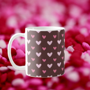Hartjes mok – Roze & blos hartjes op chocolade