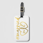 Hartjes Monogram Net Getrouwd Honeymoon Bagage Lab Bagagelabel (Voorkant (verticaal))