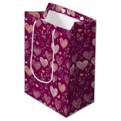 hartjes motief 2 medium cadeauzakje (Voorkant Gekanteld)