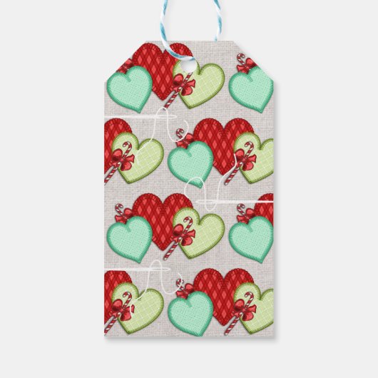 Hartjes naainaald naaister kerst label cadeaulabel (Achterkant)