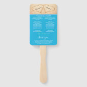 Hartjes op het strand Huwelijksceremonieprogramma Handwaaier (Achterkant)