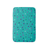 Hartjes, Paars, Turkoois, Blauw op Turquoise Badmat (Voorkant Verticaal)