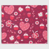 Hartjes patroon cadeaupapier (Vlak)