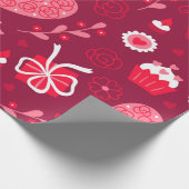 Hartjes patroon cadeaupapier (Hoek)