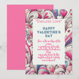 Hartjes patroon voor altijd feestdagenkaart