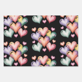 Hartjes regenboog Valentijnsdag cadeaupapier