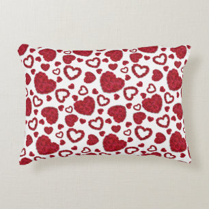 Hartjes Rode Rozen Patroon Minimalistische Valenti Accent Kussen