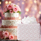 Hartjes - Rood en Roze Ombre op Wit-Rollen Cadeaupapier