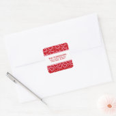 Hartjes Rood Roze Retouradreslabels Vierkante Sticker (Envelop)